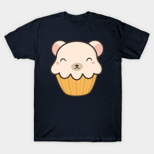 Kawaii Cute Polar Bear Cupcake T-Shirt